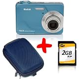 eHome Bundle: Kodak C180 Digital Camera in Teal +2GB +Case (Easyshare C180, 10.2MP 3xOptical Zoom, 2.4 LCD)