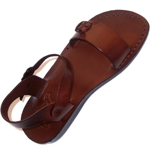 Unisex Adults/Children Genuine Leather Biblical Sandals / Flip flops (Jesus - Yashua) Jerusalem Style II - Holy Land Market Camel Trademark