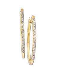 14K Yellow Gold Diamond Hoop Earrings - 0.50 Ct. -- LIFETIME WARRANTY