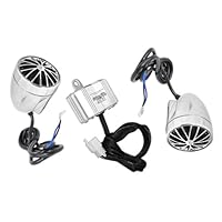PYLE PLMCA30 Motorcycle Mount Amplified 200 Watt x 2 Stereo Sound System with Dual Handlebar Mount Speakers