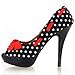 Show Story Sexy Peep Toe Polka Dots Bow Platform Stiletto High Heel Pump,LF30421