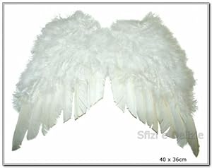 Mini ali da angelo in piuma bianche cm 35x32