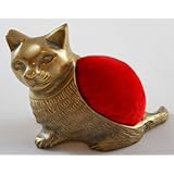 Brass Kitten Pincushion