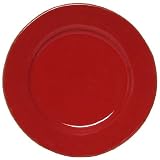 Terracotta Glazed Pottery Dark Red Charger 13.25"D
