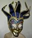Blue Grand Jester Mardi Gras Mask