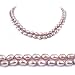 Double Strand 17-18 Inches 6-7mm Purple Oval Shape Freshwater Cultured Pearl Necklace