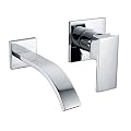 Single Handle Waterfall Wall Mount Bathroom Vessel Sink Faucet, Chrome