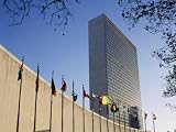 Line of Flags Outside the United Nations Building, Manhattan, New York City, USA Photographic Poster Print by Nigel Francis, 12x9