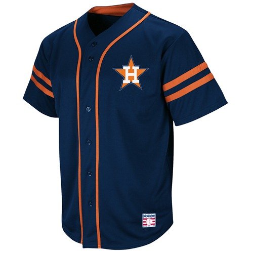 Majestic Nolan Ryan Houston Astros Throwback Heater Jersey - Navy Blue (Large)