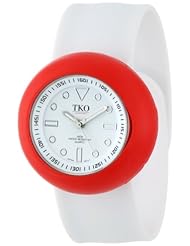 TKO ORLOGI Womens TK590-WRW White and Red Rubber Slap Watch