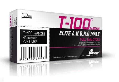 T-100 - 120caps Olimp Nutrition, Testosterone Booster, Pure Muscle Mass, Strength, High Libido, Endurance, Low Level of Fat