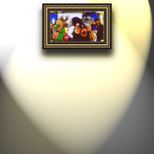 Completely Handpainted American Football Sport Painting, Custom Order FL5473, Oil on Canvas, with Option to Paint Jerry, Brett & Co. from Any Other Favorite Photograph or Picture, Unframed, Size 24'' x 43