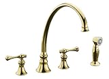 IMAGE OF KOHLER K-16111-4A-AF Revival Kitchen Sink Faucet, Vibrant French Gold