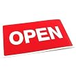 Red Open Message Sign Showcase Window Business Display