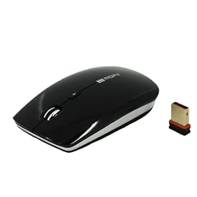 TeckNet 2.4G Slimline Cordless Black Optical Mouse - 2.4 GHz -2000dPi - Nano USB wireless receiver - 2011 Edition.
