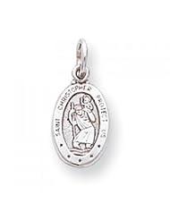 10k White Gold St. Christopher Medal - Religious Jewelry