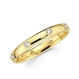 14K Yellow Gold Diamond Eternity Wedding Ring 0.14 ctw.