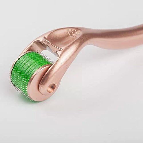 NBW Nano Derma Micro Needle Microneedle Roller (Size 0.50 mm, 1.00 mm,1.50 mm) Micro Needling System. 540 Needles Mts-derma Roller , a Common Cosmetic Procedure for Treating Many Conditions By Stimulating Collagen and Elastin Production. Effective for Stretch Mark Removal Anti Aging Repair Acne Scarring Wrinkle Reduction Celluite Reduction Hair Loss Treatments Boost Topically Applied Skincare Products, Gold Green Size (1.0mm)