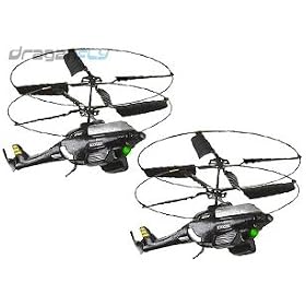 Click here to buy Combo of Two Black Ghost Mini Indoor R C Helicopters - Fly Together! by Interactive Toy.