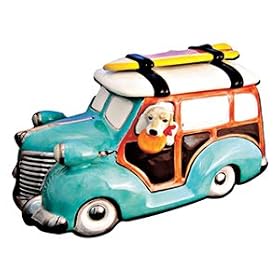 Woody Surf Board Station Wagon Cookie Jar by CloseoutZone