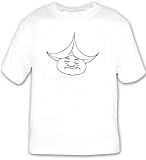 T-shirt with man, funny, “black and white”, happy, jester, bust, China, hat, Asia, glee, joker