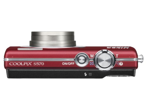 Nikon Coolpix S570 12MP Digital Camera with 5x Wide Angle Optical Vibration Reduction (VR) Zoom and 2.7-Inch LCD (Red) image