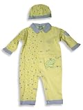 Beyond Basics Kids - Infant Baby Boys Long Sleeved Coverall with Matching Cap, Yellow
