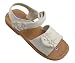Laura Ashley Toddler Girl's Double Flower Applique Velcro Sandals in White