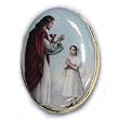 First Communion Oval Pin - Girl