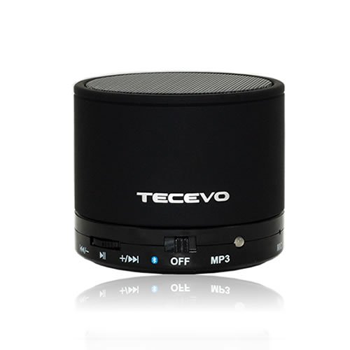 TECEVO S10 Black Portable Bluetooth Speaker With Handsfree, Built in TF Card (MicroSD) Reader, AUX In Port, 3W RMS Vibration Mini Stereo Speaker With Super Bass