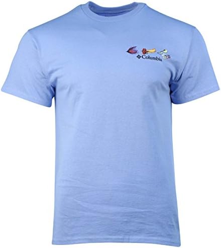 Columbia Men's Moto Minnow Short Sleeve Graphic T-Shirt-Light Blue-Large