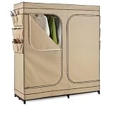 Honey-Can-Do WRD-01272 60-Inch Wide Double Door Deluxe Storage Closet, Tan