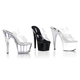 Women's Adore-702, 6 1/2 Stiletto Heel Two-Band Platform Slide