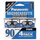 Panasonic 4 Pack Microcasssette RT-904MCW Tapes (90 minutes)