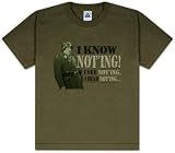 Hogans Heroes I KNOW NOTING! Military Green Adult T-shirt