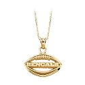 14K Yellow Gold 11.50 x 18 MM Cincinnati Bengals NFL Football Pendant with Chain