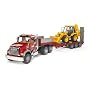 Bruder Mack Granite Flatbed Truck with JCB Loader Backhoe