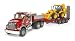 Bruder Mack Granite Flatbed Truck with JCB Loader Backhoe