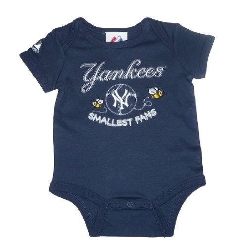 Majestic New York Yankees MLB Baby / Infant One-Piece Bodysuit / Romper / Onesie - Blue (Size: 3-6)