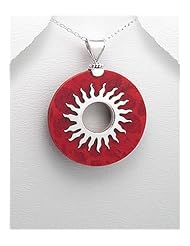 Sponge Coral Pendant Necklace In 92.5 Sterling Silver