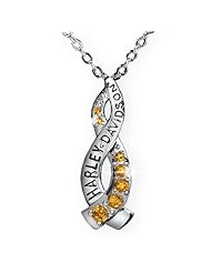 Sterling Silver Harley-Davidson Ladies Crossroads Necklace - November Citrine