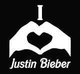 I Heart Justin Bieber Love Vinyl Die Cut Decal Sticker 5.50" White
