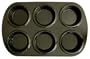 Silicone Solutions Standard 6 Cup Muffin Pan, Black