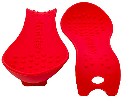 Silicone Spoon Rest Package By Smart Chef - Colorful Spoon Holder Set, Dishwasher Safe. Anti-slip Interior Protects Your Kitchen Utensils. Cook More, Clean Less Today!