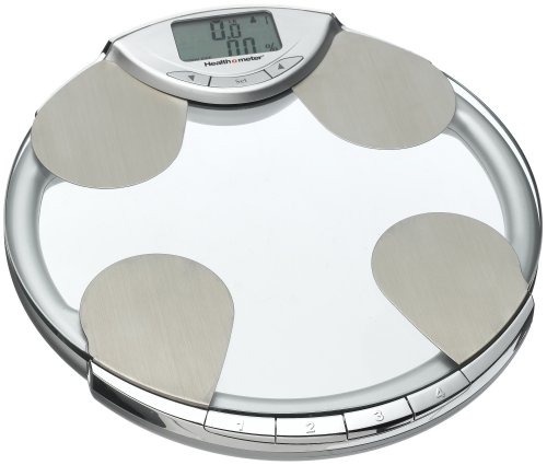 Health o Meter BFM582-63 Body Fat, Percent Hydration & Weight Tracking Scale, Glass with Chrome Accents