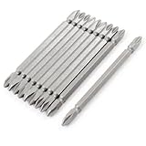 uxcell ドライバービット　プラスドライバービット　ドライバービット　10個　7.3mm　六角シャンク　両頭 PH2 磁気