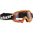 Thor MX Enemy Solid Adult Motocross Motorcycle Goggles w/ Free B&F Heart Sticker Bundle - Orange
