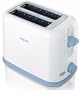 Philips - Tostador Hd256670, 950W, 2 Ranuras, Blanco-Azul Claro, Paredes Frias, Recogemigas