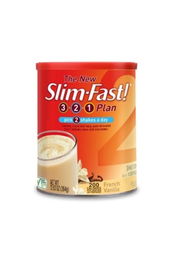 Slim-Fast 3-2-1 Plan, Shake Mix, French Vanilla, 12.83-Ounce Canister (Pack of 3)