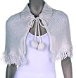 Sexy Ivory White Wool Knit Collar Shawl with Laces